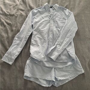 Brandy Melville Blue and White Striped Shirt